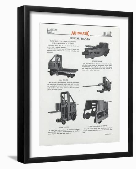 Automatic Transportation Company's Various Special Models of Automatic Units-null-Framed Giclee Print