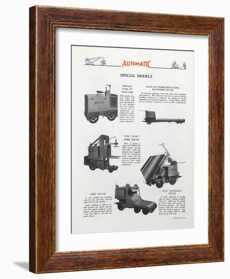 Automatic Transportation Company's Various Special Models of Automatic Units-null-Framed Giclee Print