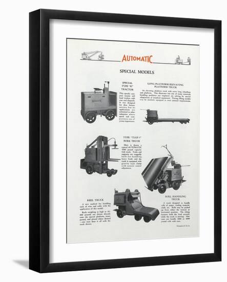 Automatic Transportation Company's Various Special Models of Automatic Units-null-Framed Giclee Print