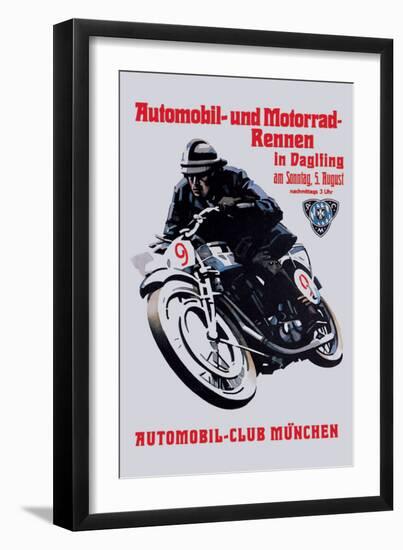 Automobile and Motorcycle Race, Munich-null-Framed Art Print