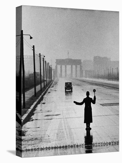 Automobile Arriving from the Eastern Sector of Berlin Being Halted by West Berlin Police-Ralph Crane-Stretched Canvas