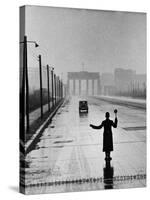 Automobile Arriving from the Eastern Sector of Berlin Being Halted by West Berlin Police-Ralph Crane-Stretched Canvas