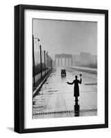 Automobile Arriving from the Eastern Sector of Berlin Being Halted by West Berlin Police-Ralph Crane-Framed Premium Photographic Print