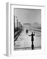 Automobile Arriving from the Eastern Sector of Berlin Being Halted by West Berlin Police-Ralph Crane-Framed Photographic Print