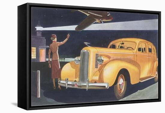 Automobile at the Airport-null-Framed Stretched Canvas