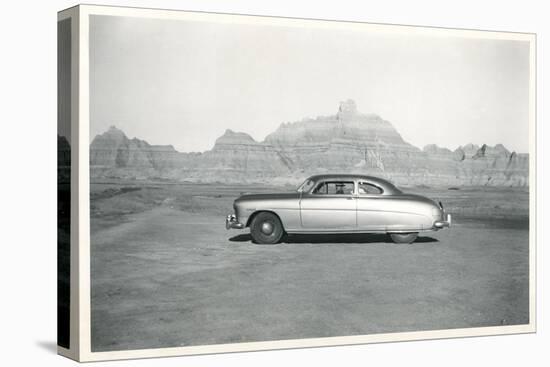 Automobile in Front of Western Mesas-null-Stretched Canvas