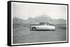 Automobile in Front of Western Mesas-null-Framed Stretched Canvas