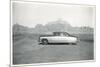 Automobile in Front of Western Mesas-null-Mounted Premium Giclee Print