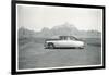 Automobile in Front of Western Mesas-null-Framed Art Print