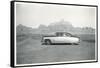 Automobile in Front of Western Mesas-null-Framed Stretched Canvas