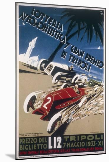 Automobile Lottery, Seventh Tripoli Grand Prix, May 7, 1933-null-Mounted Giclee Print