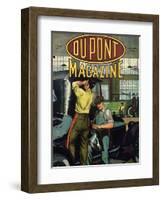 Automobile Repair, Front Cover of the 'Dupont Magazine', January 1919-American School-Framed Giclee Print