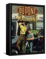 Automobile Repair, Front Cover of the 'Dupont Magazine', January 1919-American School-Framed Stretched Canvas