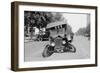 Automobile's Front Axel Breaks Splaying Tires Outward Causing Vehicle to Rest on its Front Bumper.-null-Framed Art Print