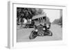 Automobile's Front Axel Breaks Splaying Tires Outward Causing Vehicle to Rest on its Front Bumper.-null-Framed Art Print