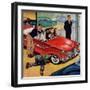 "Automobile Showroom", December 8, 1956-Amos Sewell-Framed Giclee Print