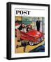 "Automobile Showroom" Saturday Evening Post Cover, December 8, 1956-Amos Sewell-Framed Giclee Print