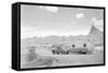 Automobile & Trailer on Badlands Highway-Philip Gendreau-Framed Stretched Canvas