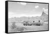 Automobile & Trailer on Badlands Highway-Philip Gendreau-Framed Stretched Canvas