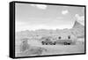 Automobile & Trailer on Badlands Highway-Philip Gendreau-Framed Stretched Canvas