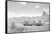 Automobile & Trailer on Badlands Highway-Philip Gendreau-Framed Stretched Canvas