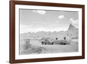 Automobile & Trailer on Badlands Highway-Philip Gendreau-Framed Photographic Print