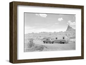 Automobile & Trailer on Badlands Highway-Philip Gendreau-Framed Photographic Print