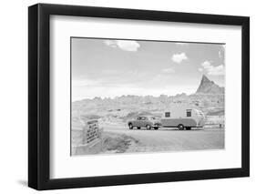 Automobile & Trailer on Badlands Highway-Philip Gendreau-Framed Photographic Print