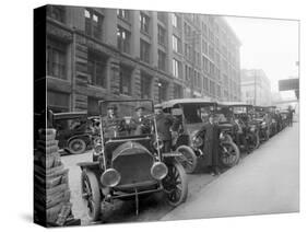 Automobiles at Second Avenue and Cherry Street, Seattle, 1909-Ashael Curtis-Stretched Canvas