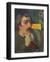 Autoportrait a l'idole-Self-portrait with Tahitian idol,1890,1893 (?) Canvas,43 x 32 cm Inv.1950.46-Paul Gauguin-Framed Giclee Print