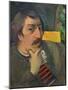 Autoportrait a l'idole-Self-portrait with Tahitian idol,1890,1893 (?) Canvas,43 x 32 cm Inv.1950.46-Paul Gauguin-Mounted Giclee Print