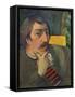 Autoportrait a l'idole-Self-portrait with Tahitian idol,1890,1893 (?) Canvas,43 x 32 cm Inv.1950.46-Paul Gauguin-Framed Stretched Canvas