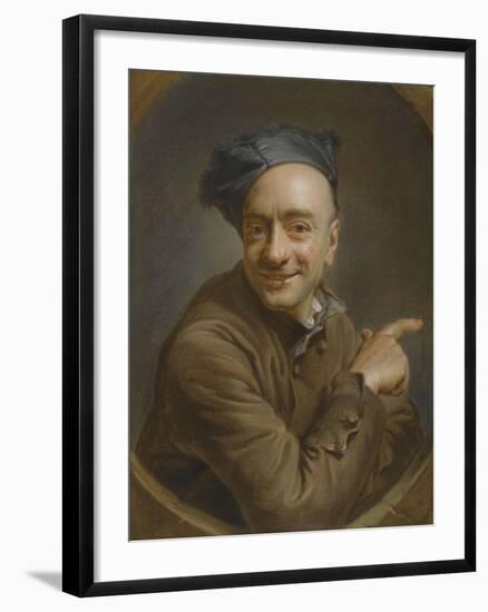 Autoportrait à l'index ou l'oeil de boeuf-Maurice Quentin de La Tour-Framed Giclee Print