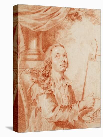 Autoportrait - Oeuvre De Alexander (Alexandre) Roslin (1718-1793), Sanguine Sur Papier, 18Eme Siecl-Alexander Roslin-Stretched Canvas