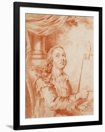 Autoportrait - Oeuvre De Alexander (Alexandre) Roslin (1718-1793), Sanguine Sur Papier, 18Eme Siecl-Alexander Roslin-Framed Giclee Print