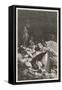 Autour De La Lune, Landing on the Moon!-Emile Bayard-Framed Stretched Canvas