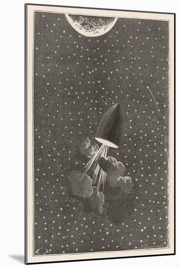 Autour De La Lune, One Hour from the Moon!-Emile Bayard-Mounted Art Print