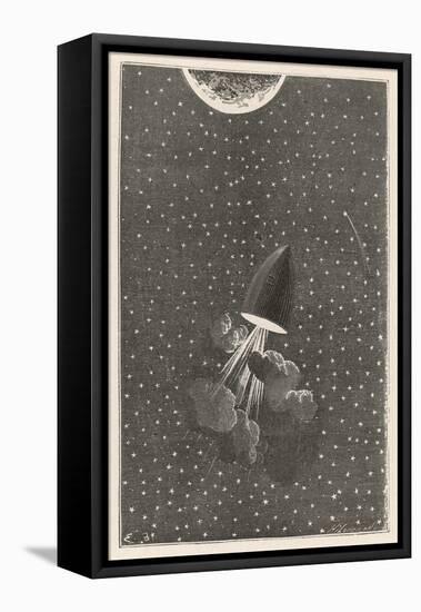 Autour De La Lune, One Hour from the Moon!-Emile Bayard-Framed Stretched Canvas