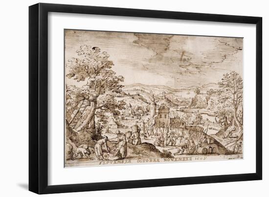 Autumn, 1608-Hans Bol-Framed Giclee Print