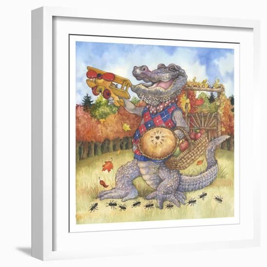 Autumn Alligator-Wendy Edelson-Framed Giclee Print