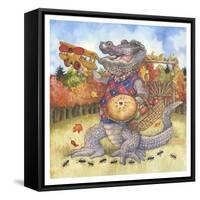 Autumn Alligator-Wendy Edelson-Framed Stretched Canvas