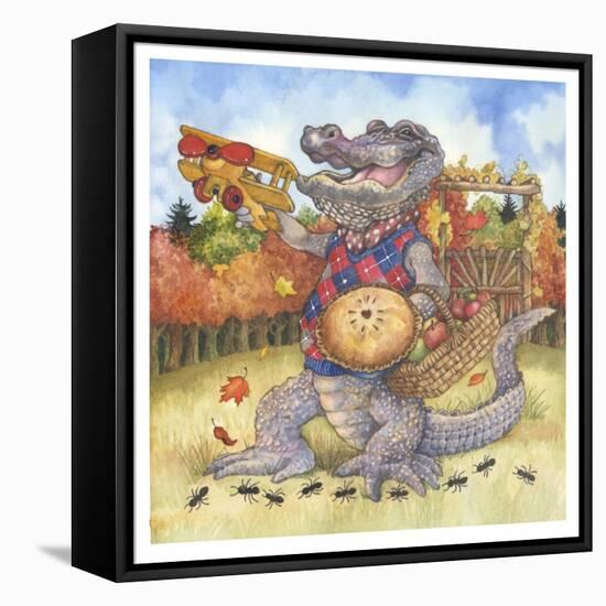 Autumn Alligator-Wendy Edelson-Framed Stretched Canvas