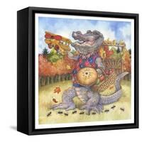 Autumn Alligator-Wendy Edelson-Framed Stretched Canvas