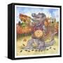 Autumn Alligator-Wendy Edelson-Framed Stretched Canvas