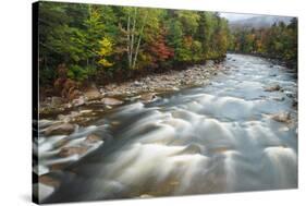 Autumn Along the Pemigewasset River, White Mountain NF, New Hampshire-Jerry & Marcy Monkman-Stretched Canvas
