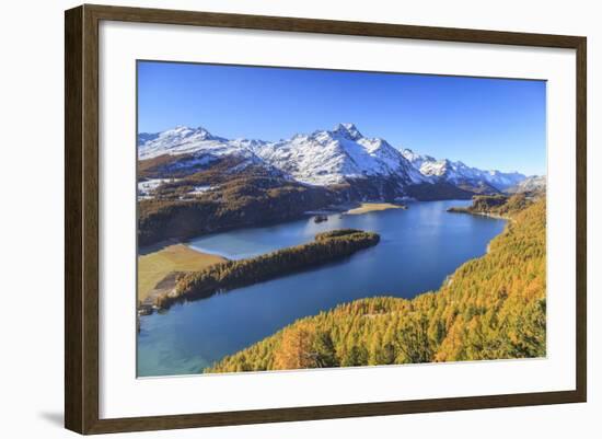 Autumn Approaching at Lake Sils Near St.Moritz in Engadine-Roberto Moiola-Framed Photographic Print