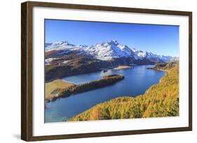 Autumn Approaching at Lake Sils Near St.Moritz in Engadine-Roberto Moiola-Framed Photographic Print