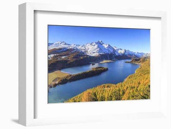 Autumn Approaching at Lake Sils Near St.Moritz in Engadine-Roberto Moiola-Framed Photographic Print
