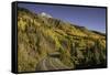 Autumn, aspen trees and Million Dollar Highway, Crystal Lake, Ouray, Colorado-Adam Jones-Framed Stretched Canvas