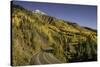 Autumn, aspen trees and Million Dollar Highway, Crystal Lake, Ouray, Colorado-Adam Jones-Stretched Canvas